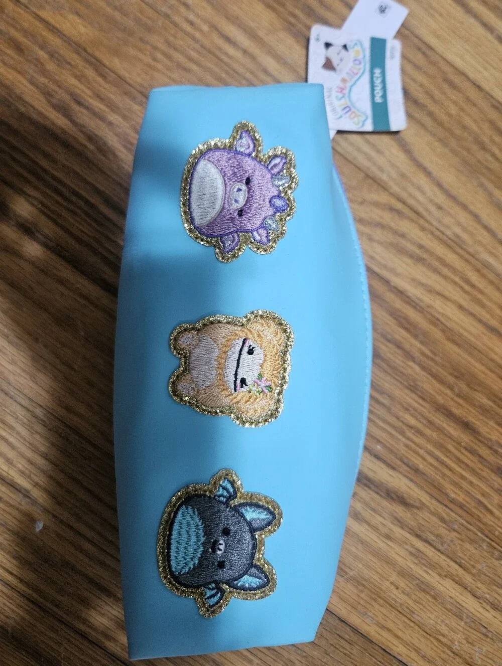 NWT Squishmallows Zip Pouch with 3 Squish Character Patches Pencil Case Pouch